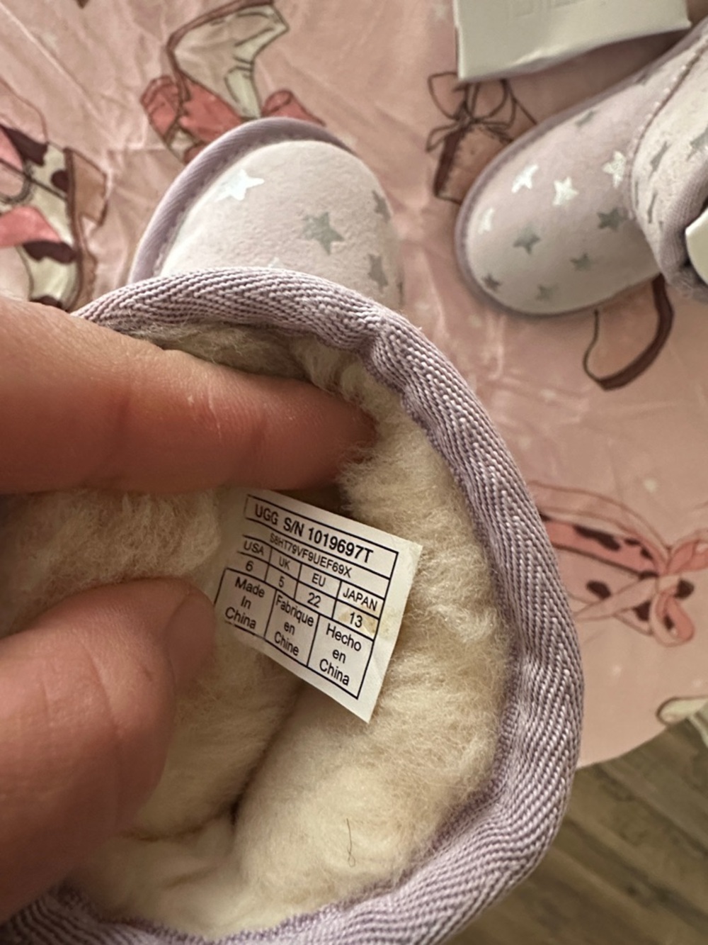 UGG Kids Pink Star-Print Cozy Booties - Picture 5 of 5